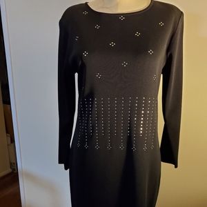 Exclusively misook Petite Silver Studded Dress.